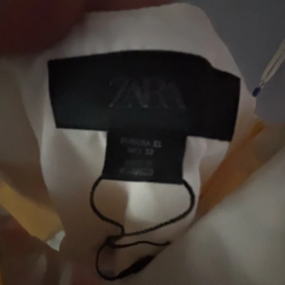 Zara Yellow Dress with Fruit and Stripe Design - Picture 2 of 4